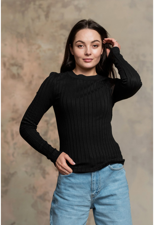 Чорний светр в рубчик — 853357. Maritel. Зображення 1 Чорний светр в рубчик — 853357. Maritel. Зображення 1