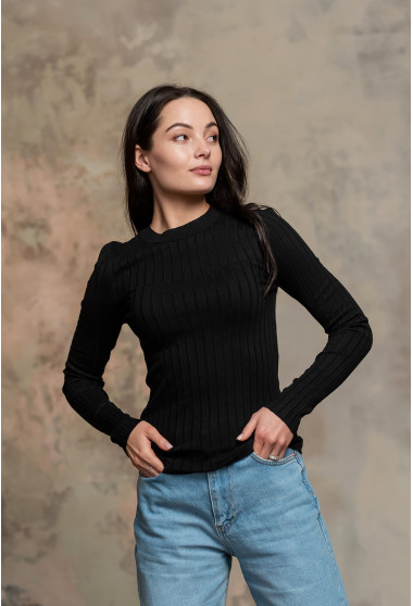 Чорний светр в рубчик . Maritel. Зображення 4