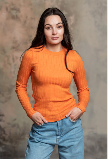 Помаранчевий светр в рубчик . Maritel. Зображення 4