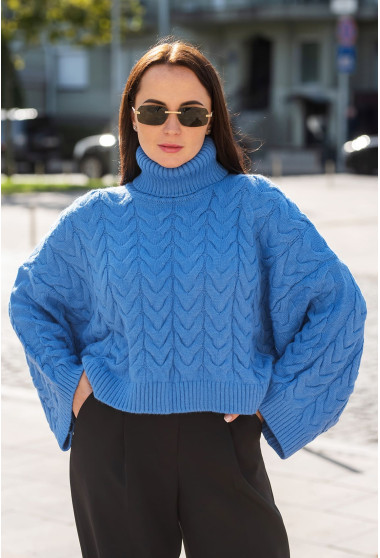 Блакитний светр вкорочений. Maritel. Зображення 6