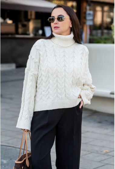 Молочний светр укорочений. Maritel. Зображення 7