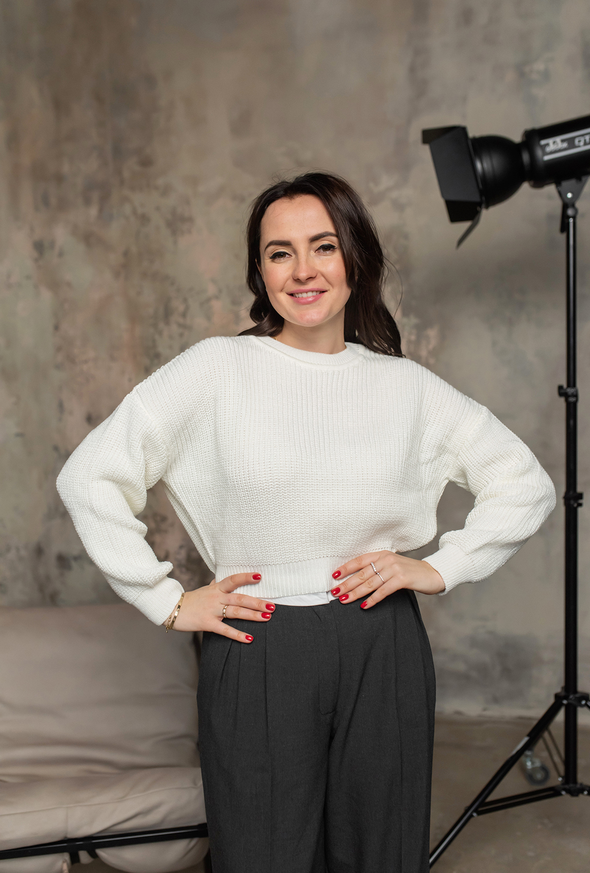 Молочний  в'язаний светр —  277174. Maritel. Зображення 1