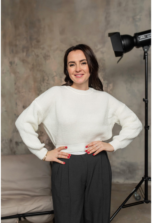 Молочний в'язаний светр — 277174. Maritel. Зображення 1 Молочний в'язаний светр — 277174. Maritel. Зображення 1