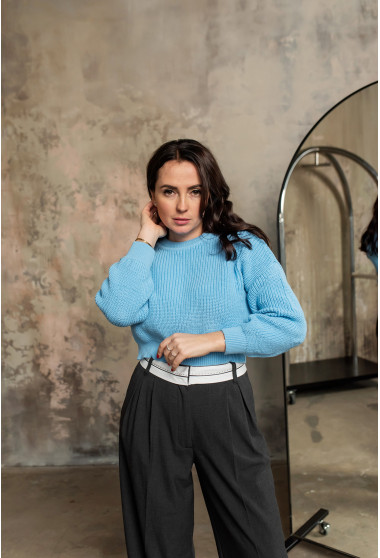 Блакитний в'язаний светр. Maritel. Зображення 6