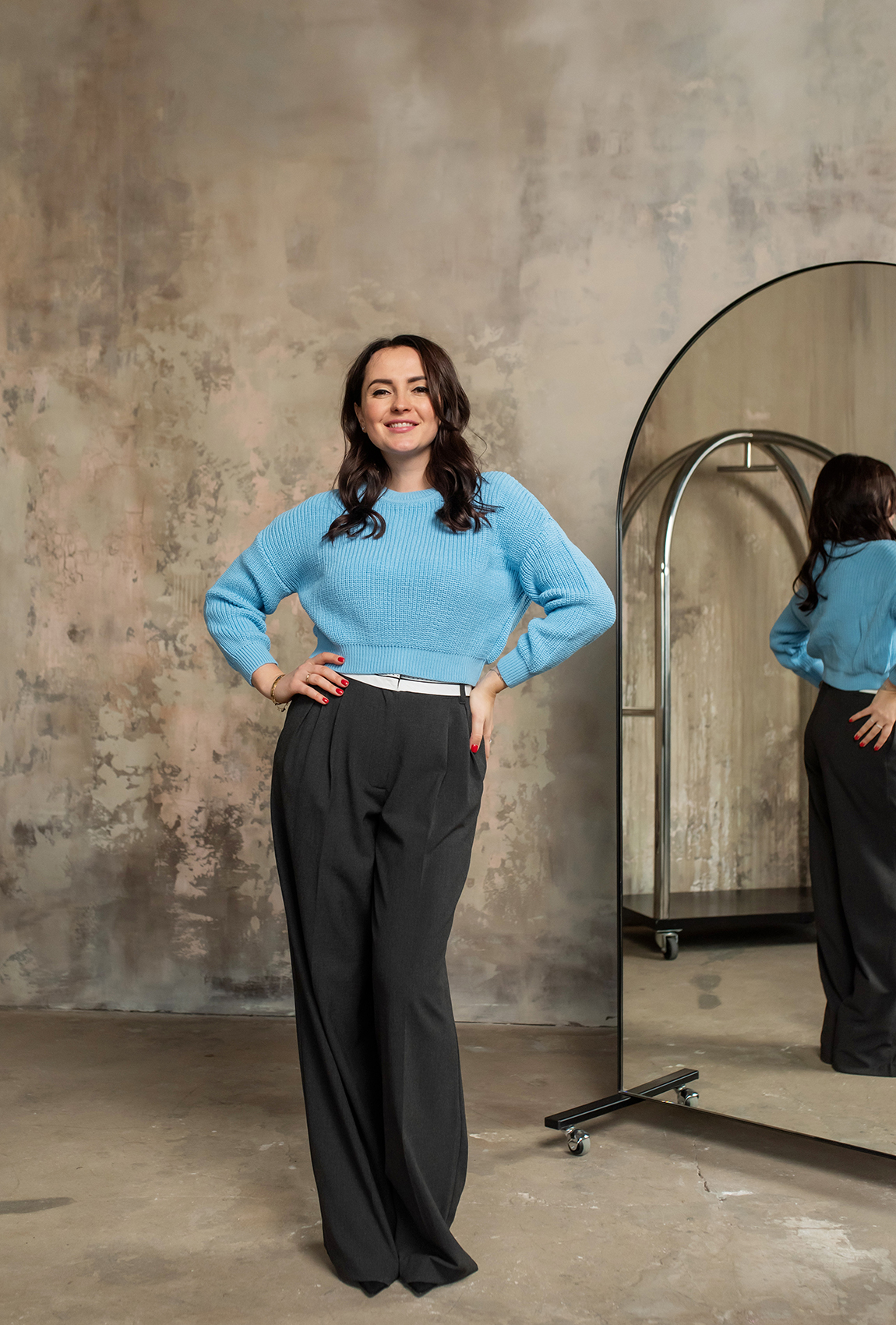 Голубой вязаный свитер — 739567. Maritel. Изображенние 2 Голубой вязаный свитер — 739567. Maritel. Изображенние 2