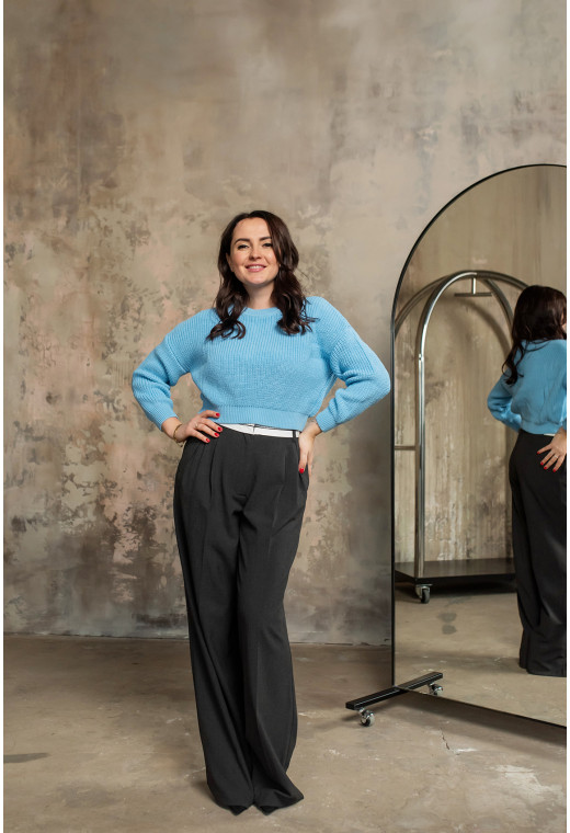 Голубой вязаный свитер — 739567. Maritel. Изображенние 2 Голубой вязаный свитер — 739567. Maritel. Изображенние 2