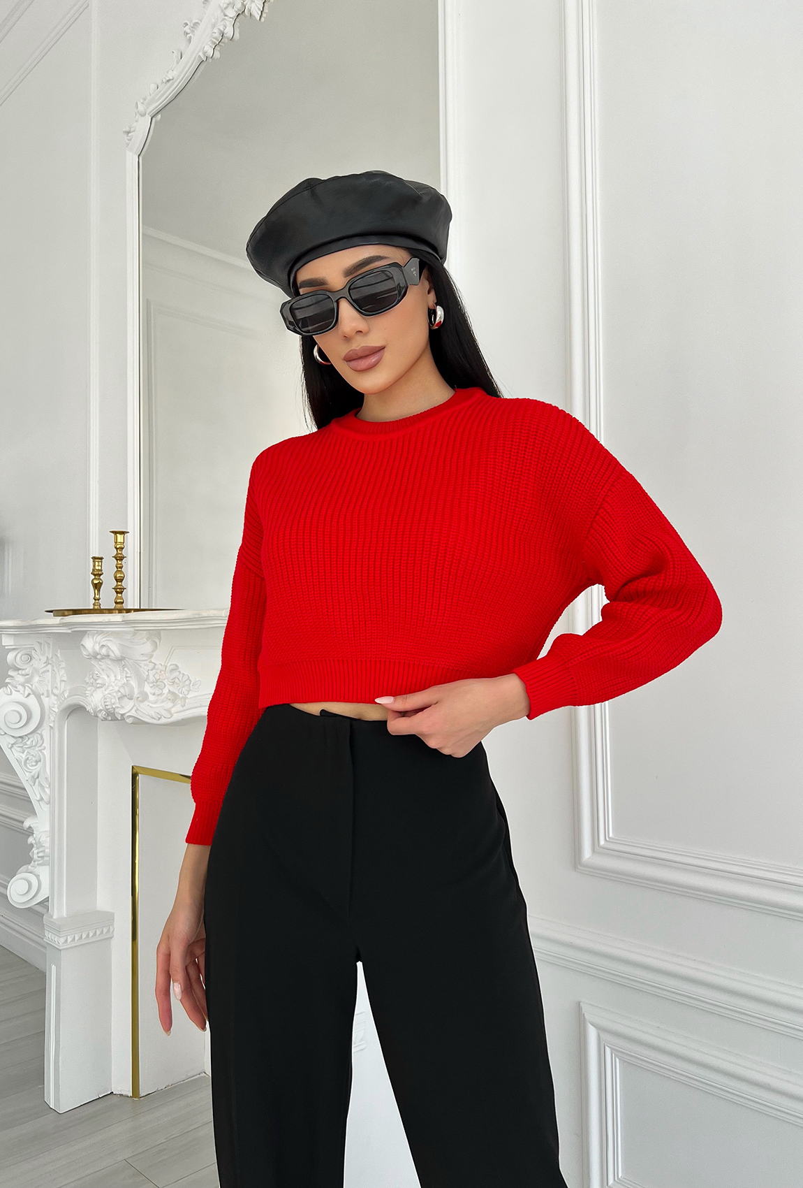 Красный вязаный свитер — 478473. Maritel Красный вязаный свитер — 478473. Maritel