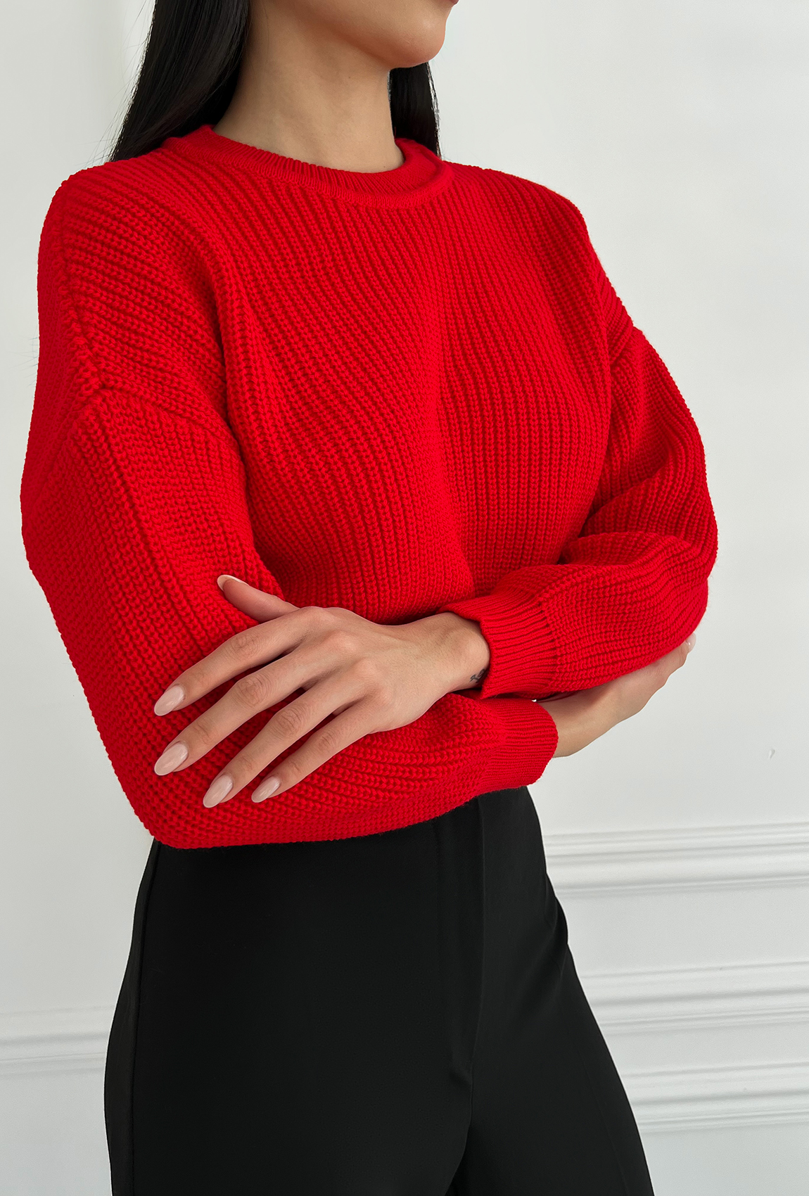 Красный вязаный свитер — 478473. Maritel. Изображенние 1 Красный вязаный свитер — 478473. Maritel. Изображенние 1