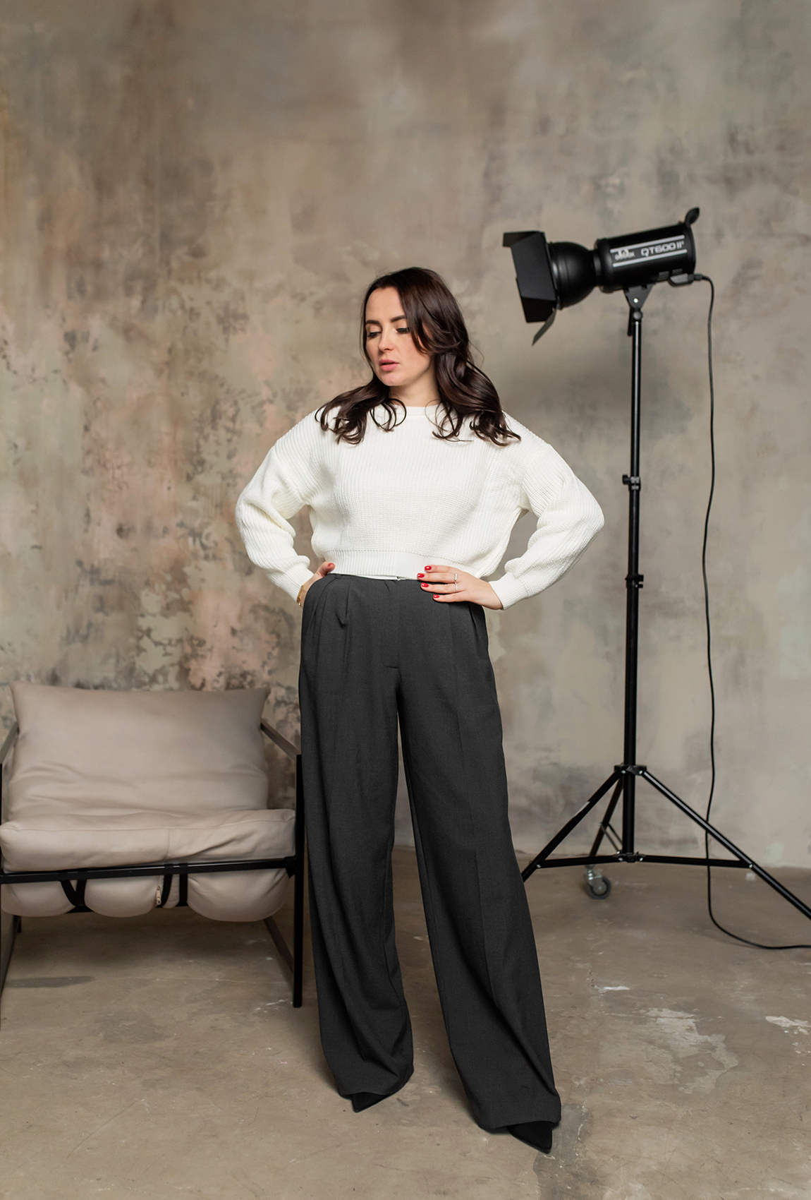 Молочний  в'язаний светр —  277174. Maritel. Зображення 3