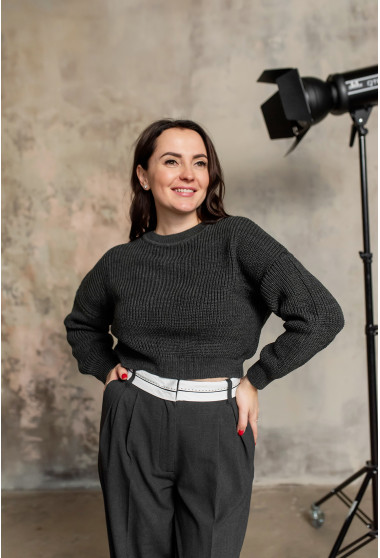 Чорний  в'язаний светр . Maritel. Зображення 2