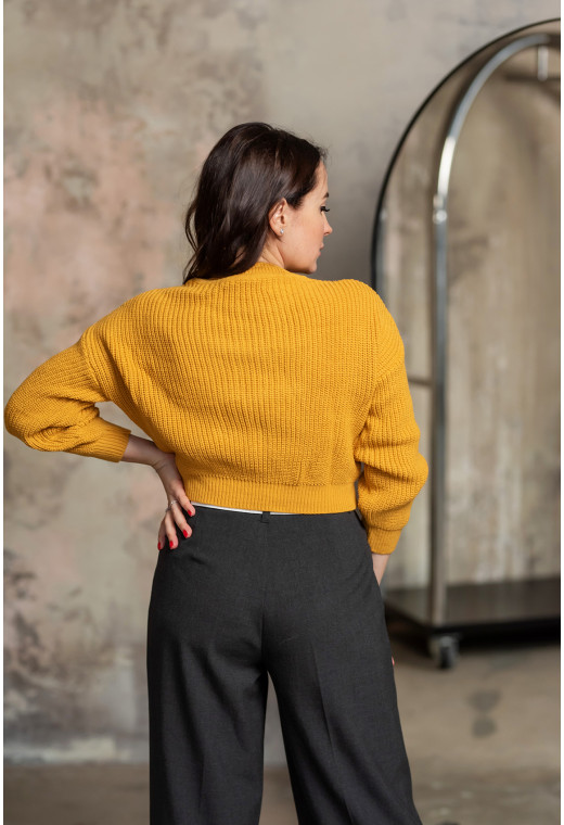 Гірчичний в'язаний светр — 701319. Maritel. Зображення 1 Гірчичний в'язаний светр — 701319. Maritel. Зображення 1
