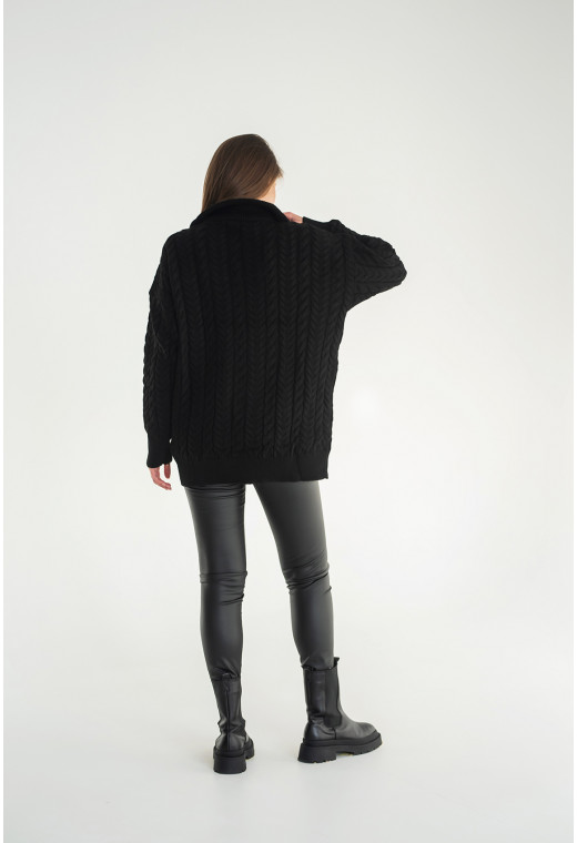 Чорний светр зі стійкою на блискавці — 240952. Maritel. Зображення 2 Чорний светр зі стійкою на блискавці — 240952. Maritel. Зображення 2