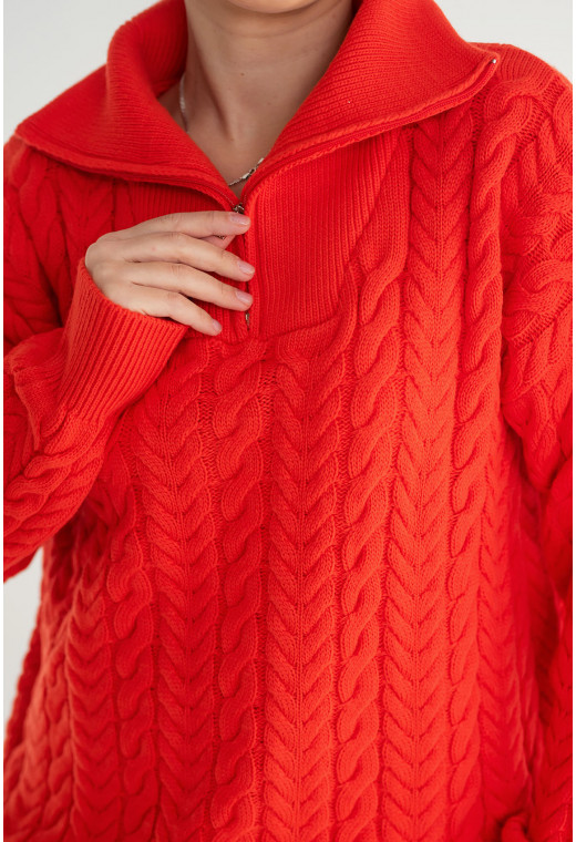 Червоний светр зі стійкою на блискавці — 473366. Maritel. Зображення 2 Червоний светр зі стійкою на блискавці — 473366. Maritel. Зображення 2