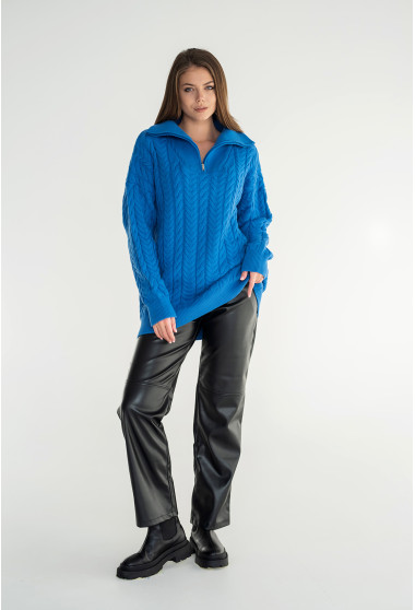 Синій светр зі стійкою на блискавці. Maritel. Зображення 5