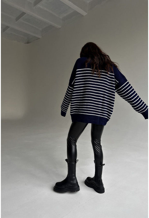 Синій зимовий светр зі смужкою — 111981. Maritel. Зображення 1 Синій зимовий светр зі смужкою — 111981. Maritel. Зображення 1