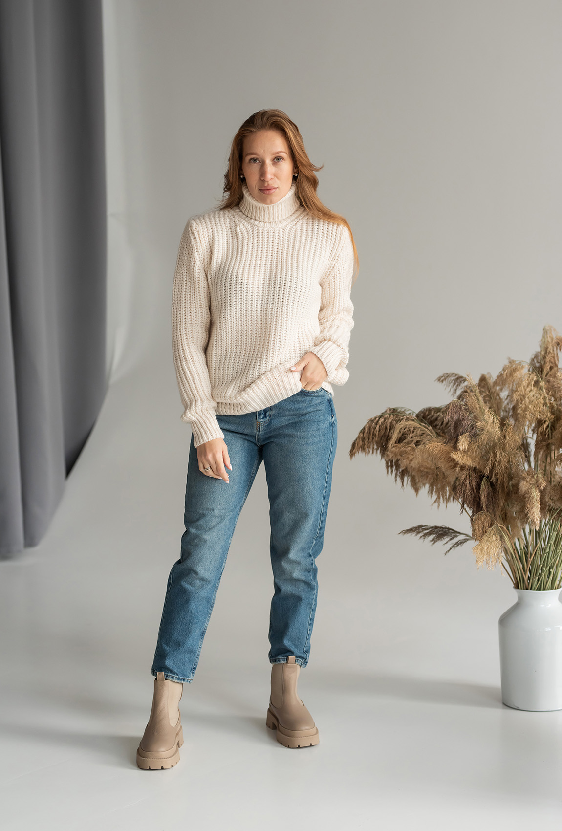 Светр об'ємної в'язки Молоко — 918803. Maritel Светр об'ємної в'язки Молоко — 918803. Maritel