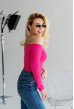 Малиновый топ рубчик спущенными плечами. Maritel. Изображенние 1 Малиновый топ рубчик спущенными плечами. Maritel. Изображенние 1