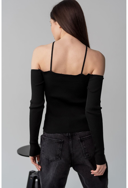 Чорний топ в'язка — 126202. Maritel. Зображення 1 Чорний топ в'язка — 126202. Maritel. Зображення 1