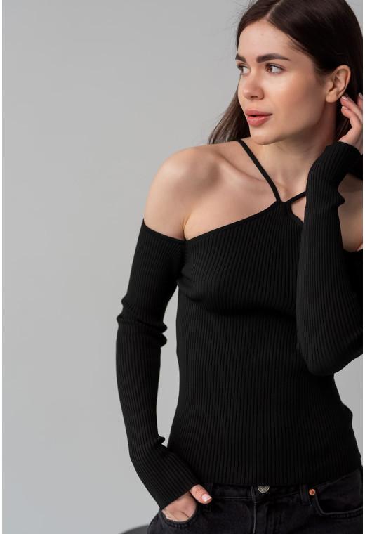 Чорний топ в'язка — 126202. Maritel. Зображення 2 Чорний топ в'язка — 126202. Maritel. Зображення 2