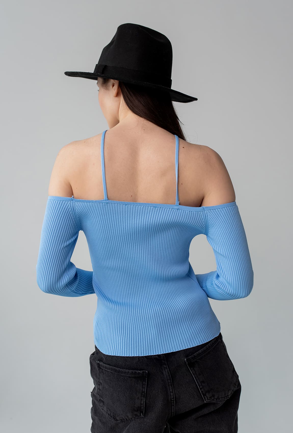 Голубой вязаный топ — 473056. Maritel. Изображенние 2 Голубой вязаный топ — 473056. Maritel. Изображенние 2