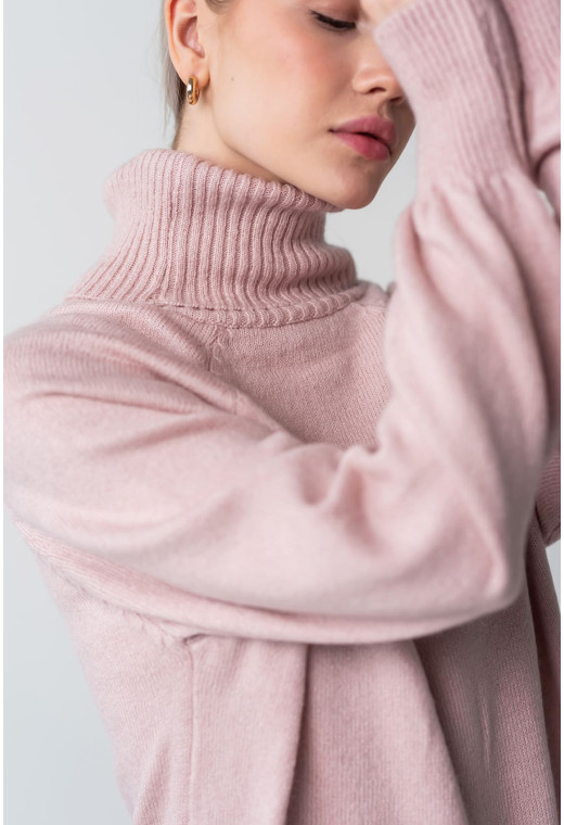 Пудровая туника с манжетом на резинке — 105633. Maritel. Изображенние 2 Пудровая туника с манжетом на резинке — 105633. Maritel. Изображенние 2