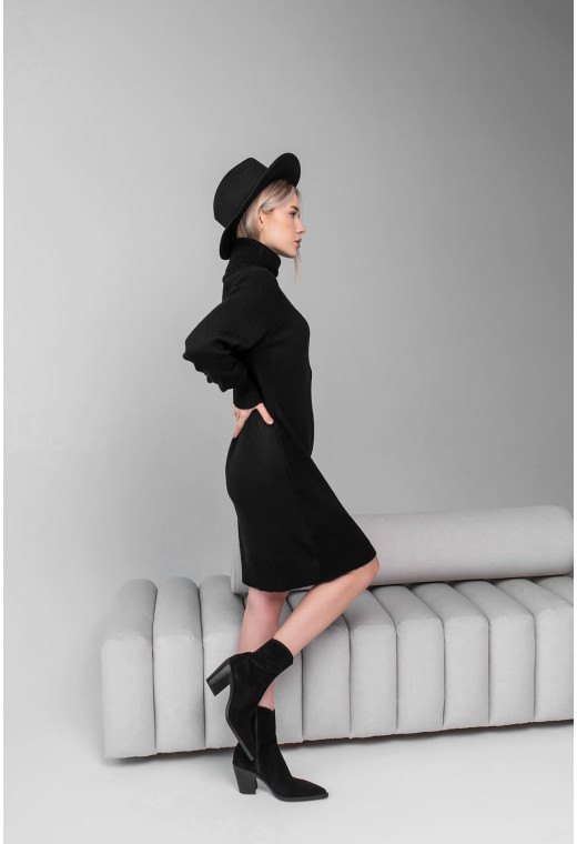 Чорна туніка з манжетом на резинці — 901116. Maritel. Зображення 1 Чорна туніка з манжетом на резинці — 901116. Maritel. Зображення 1