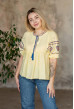Желтая вышиванка с отрезной кокеткой — 688565. Maritel Желтая вышиванка с отрезной кокеткой — 688565. Maritel