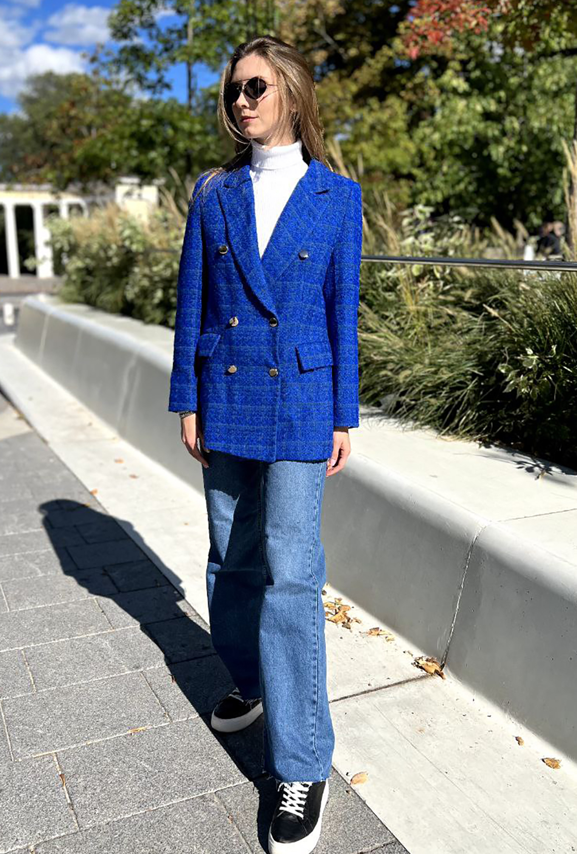 Синий твидовый жакет —  175603. Maritel. Изображенние 2