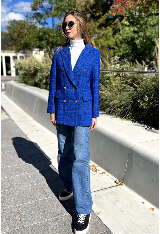 Синий твидовый жакет —  175603. Maritel. Изображенние 2 Синий твидовый жакет —  175603. Maritel. Изображенние 2