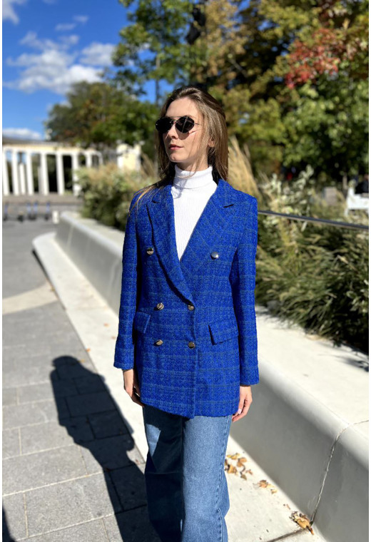 Синий твидовый жакет —  175603. Maritel. Изображенние 1 Синий твидовый жакет —  175603. Maritel. Изображенние 1