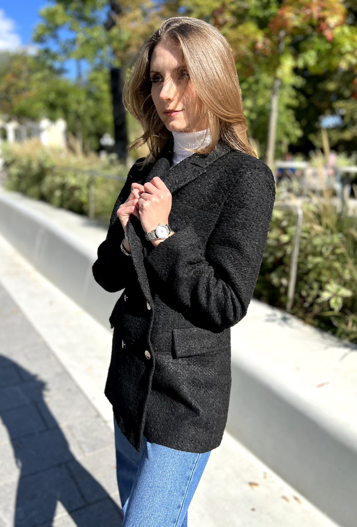 Черный твидовый жакет —  149682. Maritel. Изображенние 2 Черный твидовый жакет —  149682. Maritel. Изображенние 2