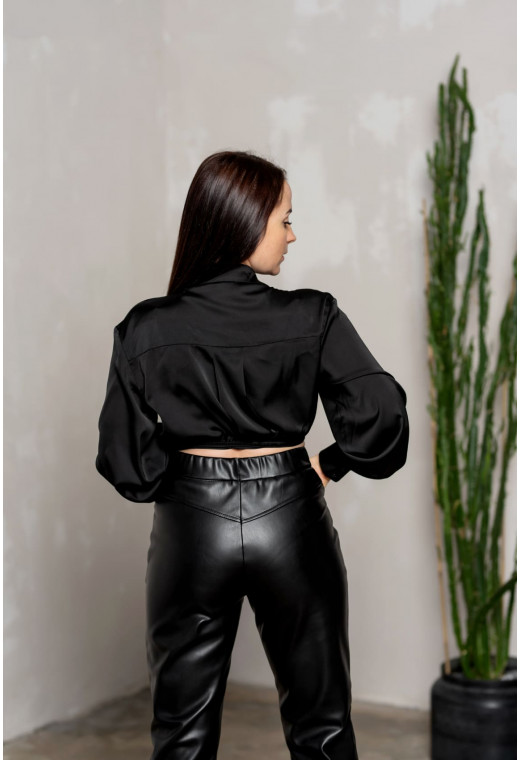 Черная укороченная рубашка армани — 707699. Maritel. Изображенние 2 Черная укороченная рубашка армани — 707699. Maritel. Изображенние 2