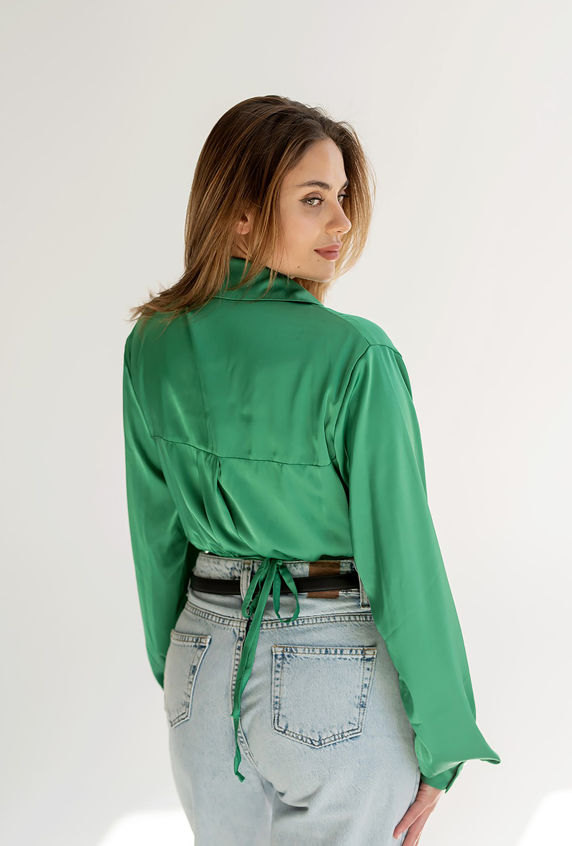 Смарагдова вкорочена сорочка армані  —  139023. Maritel. Зображення 1