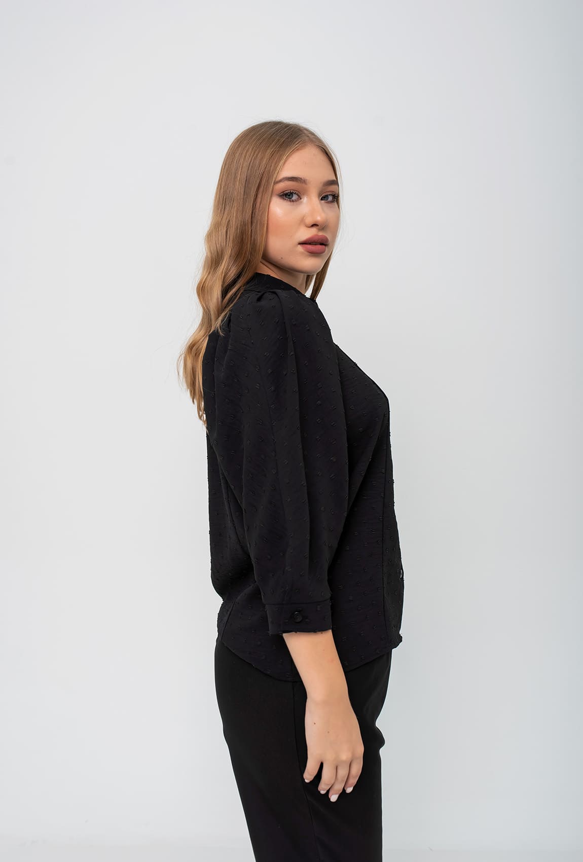 Черная блуза батист —  522610. Maritel. Изображенние 3