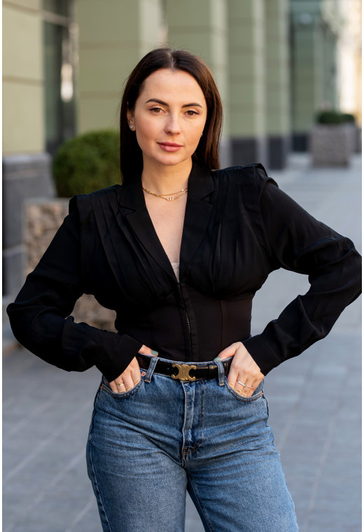 Чорна блуза на гачках — 261917. Maritel. Зображення 1 Чорна блуза на гачках — 261917. Maritel. Зображення 1