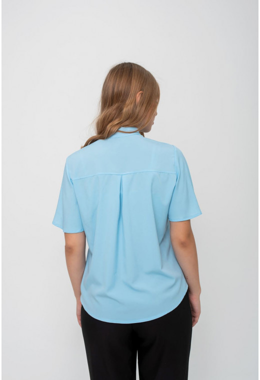 Голубая блуза штапель   —  270023. Maritel. Изображенние 2 Голубая блуза штапель   —  270023. Maritel. Изображенние 2