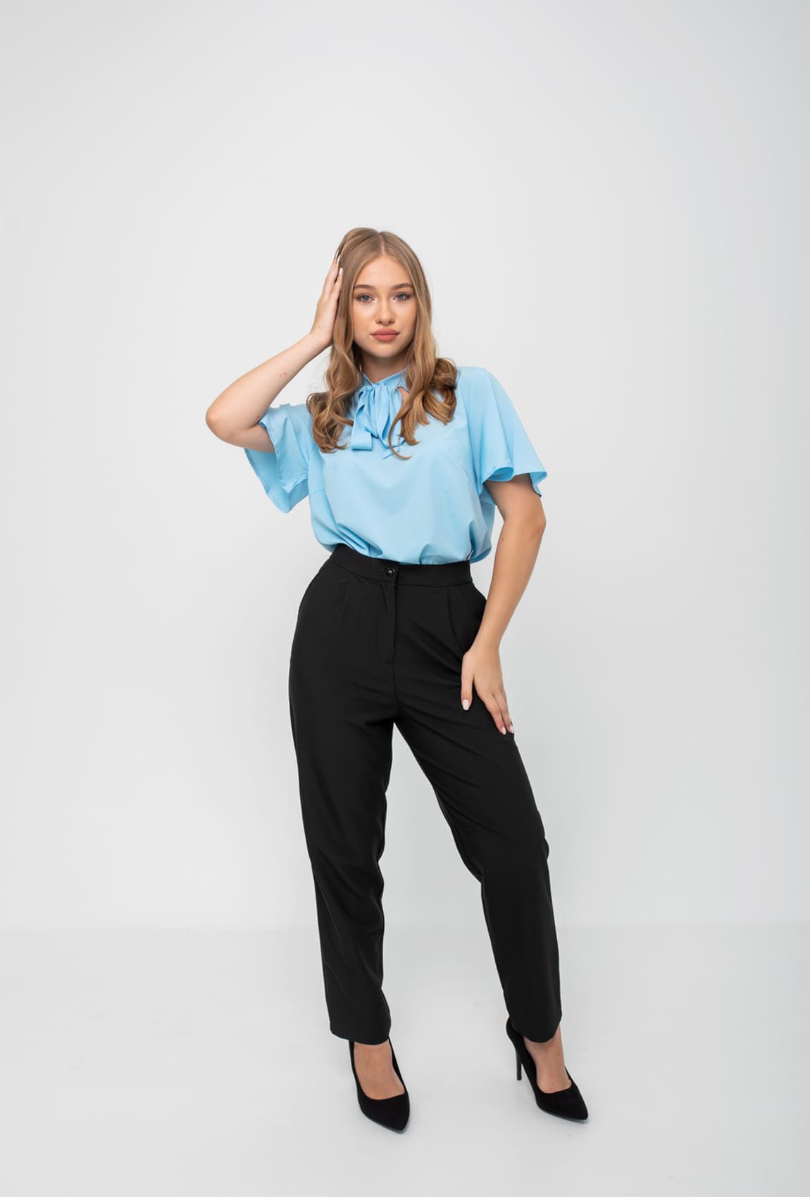 Голубая блуза штапель   —  270023. Maritel. Изображенние 1 Голубая блуза штапель   —  270023. Maritel. Изображенние 1