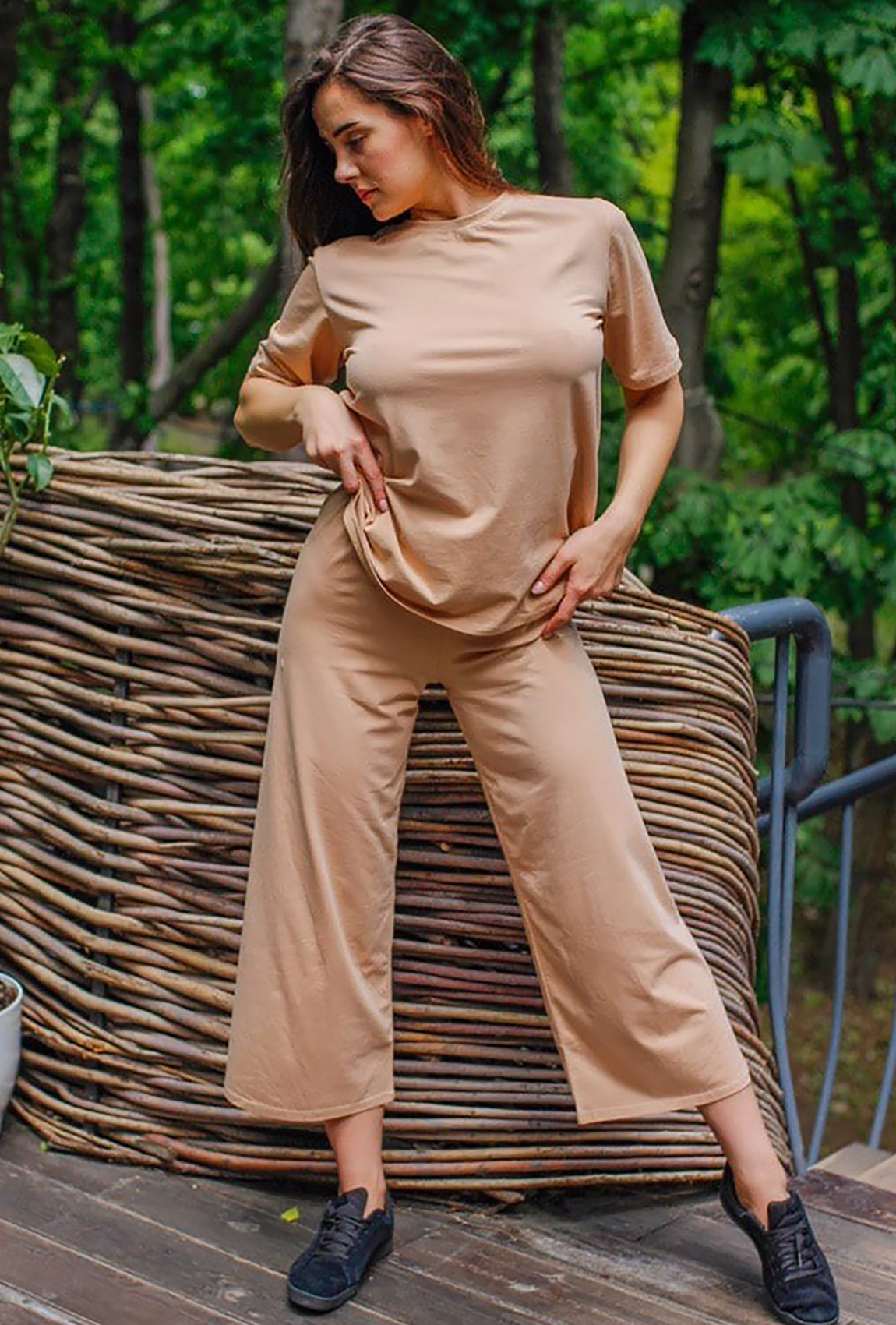 Бежевые брюки кюлоты —  460446. Maritel Бежевые брюки кюлоты —  460446. Maritel