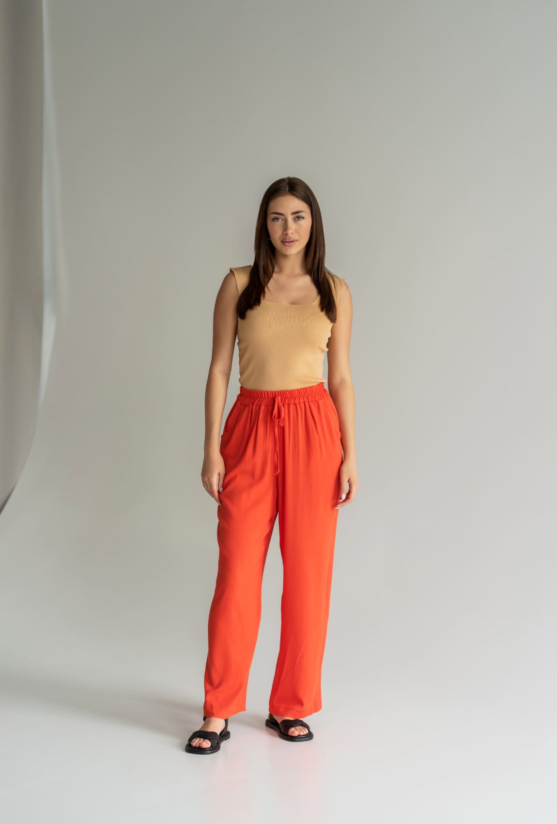 Терракотовые костюмные штаны палаццо —  441882. Maritel