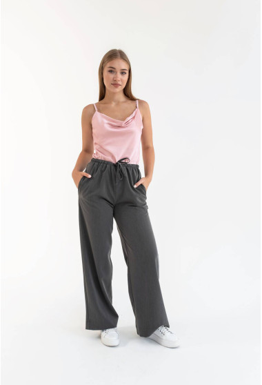 Серые костюмные брюки палаццо. Maritel. Изображенние 12