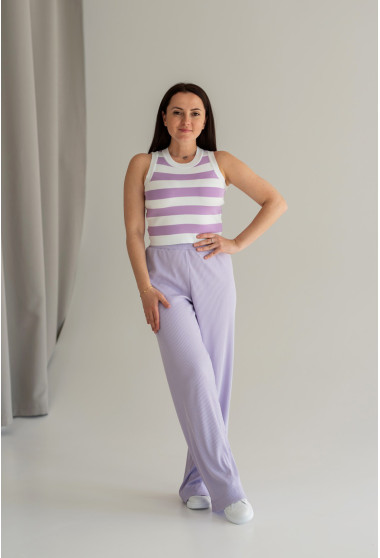 Лавандовые брюки в рубчик. Maritel. Изображенние 4