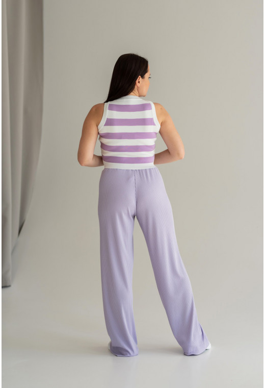 Лавандовые брюки в рубчик — 642206. Maritel. Изображенние 2 Лавандовые брюки в рубчик — 642206. Maritel. Изображенние 2