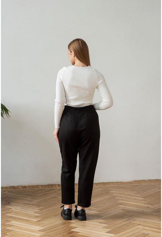 Черные замшевые штаны — 377711. Maritel. Изображенние 1 Черные замшевые штаны — 377711. Maritel. Изображенние 1