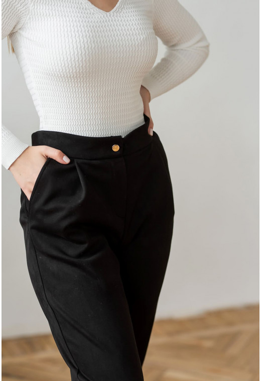 Черные замшевые штаны — 377711. Maritel. Изображенние 2 Черные замшевые штаны — 377711. Maritel. Изображенние 2