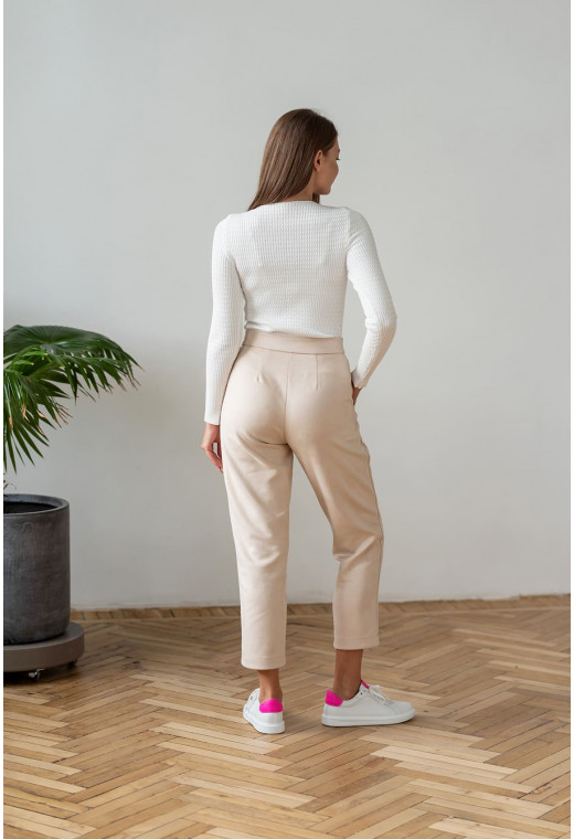 Бежевые замшевые брюки — 898404. Maritel. Изображенние 1 Бежевые замшевые брюки — 898404. Maritel. Изображенние 1