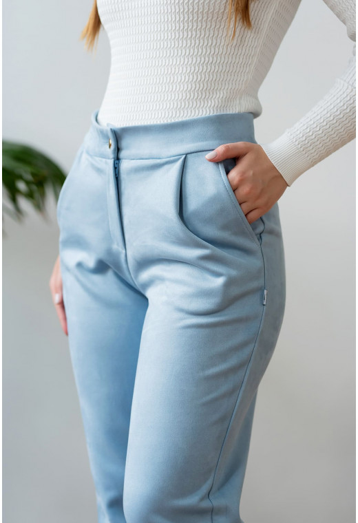 Голубые замшевые брюки — 777933. Maritel. Изображенние 1 Голубые замшевые брюки — 777933. Maritel. Изображенние 1