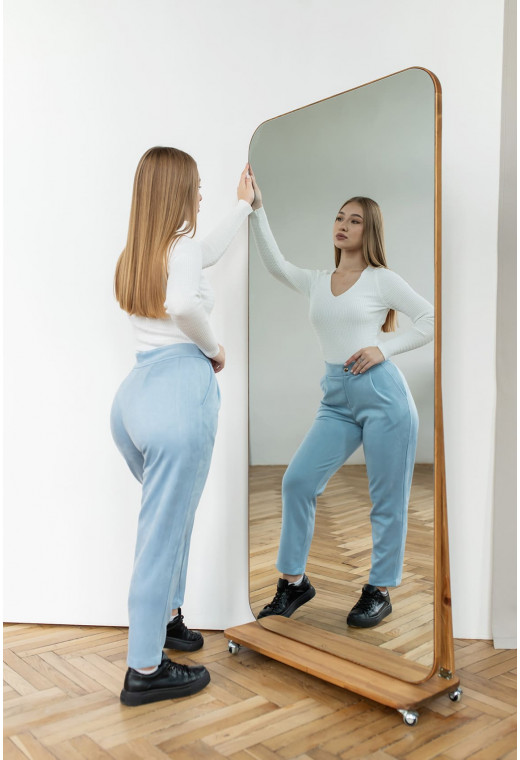 Голубые замшевые брюки — 777933. Maritel. Изображенние 2 Голубые замшевые брюки — 777933. Maritel. Изображенние 2