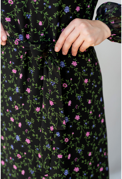 Чорна довга шифонова сукня. Maritel. Зображення 1 Чорна довга шифонова сукня. Maritel. Зображення 1