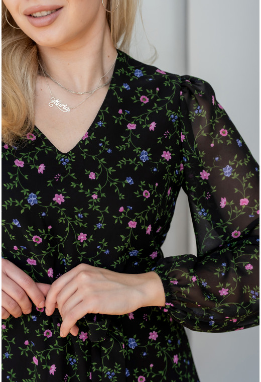 Чорна довга шифонова сукня. Maritel. Зображення 2 Чорна довга шифонова сукня. Maritel. Зображення 2