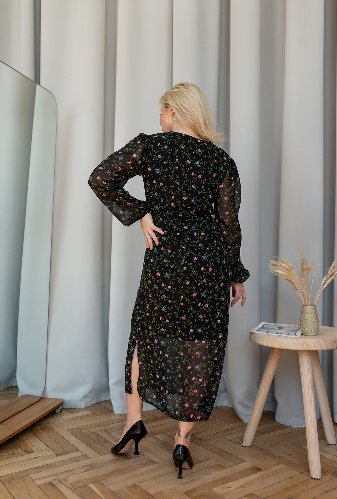 Черное длинное шифоновое платье  —  271679. Maritel. Изображенние 3